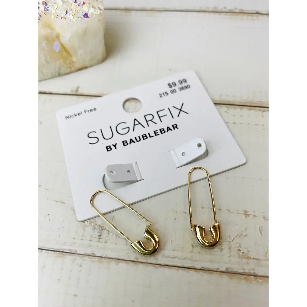 SugarFix  by Baublebar Safety Pin Threader Earrings New